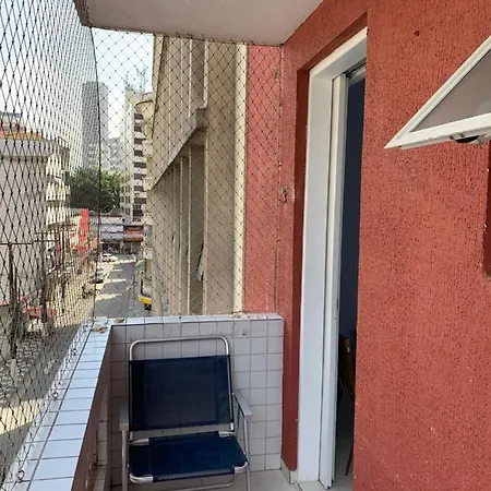 Apartamento Vento E Mar - 2 Quartos Com Sacada Na Quadra Da Praia Do Gonzaga Santos  Exterior photo
